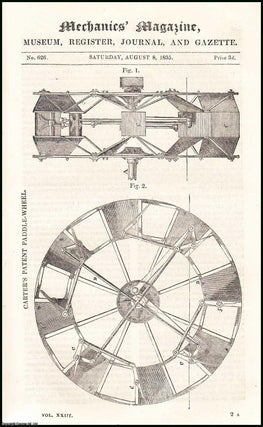 Item #507926 Carter's Patent Paddle-Wheel; the Stockton & Darlington Railway; Mr. Ogle's...