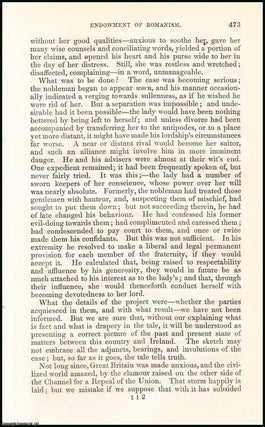 Item #507983 Endowment of Romanism on Ireland. A rare original article from the British Quarterly...