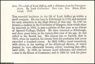 Item #507994 The Life of Lord Jeffrey - our Periodical Press. A rare original article from the...