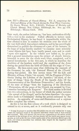 Item #508017 Ecclesiastical History. A rare original article from the British Quarterly Review,...