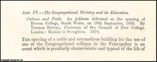 Item #508048 The Congregational Ministry and its Education. A rare original article from the...