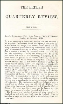 Item #508091 Ralph Waldo Emerson, American essayist. A rare original article from the British...