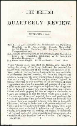 Item #508106 Prussia and Austria : monarchies v. Nationalities. A rare original article from the...