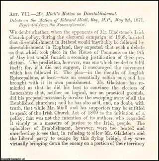 Item #508136 Mr. Edward Miall's Motion in Disestablishment. A rare original article from the...