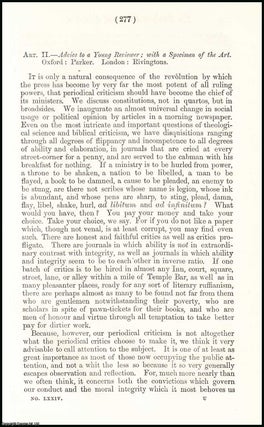 Item #508144 The Ethics of Periodical Criticism. A rare original article from the British...