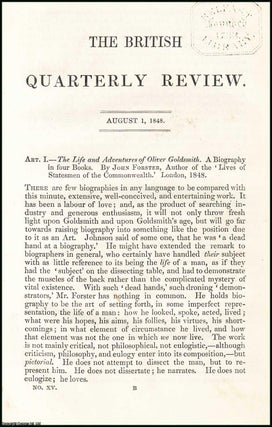 Item #508156 John Forster's Life of Oliver Goldsmith. A rare original article from the British...