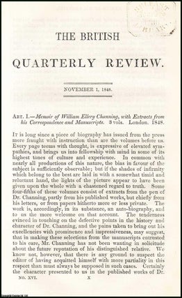Item #508159 Memoir of William Ellery Channing. An original article from the British Quarterly...