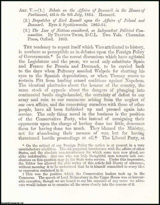Item #508166 Our Foreign Policy. A rare original article from the British Quarterly Review, 1864....