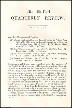 Item #508185 1870. The Irish Land Question. A rare original article from the British Quarterly...
