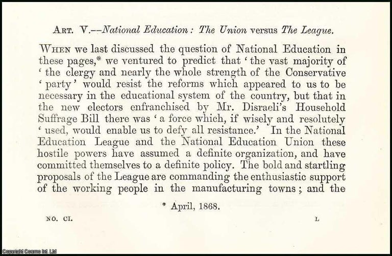 Item #508187 1870. National Education. 21 Pages. An article printed in 1870, written by R. W....