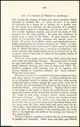 Item #508195 Sources of Pleasure in Landscape. A rare original article from the British Quarterly...