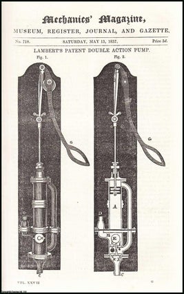 Item #508211 Lambert's Patent Double Action Pump; Identity of Light, Heat, & Electricity; the...