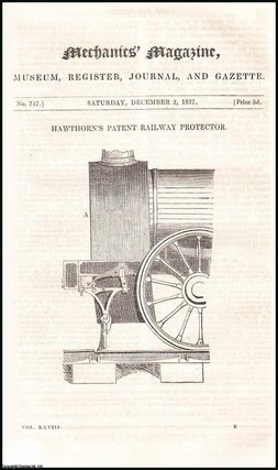 Item #508240 Hawthorn's Patent Railway Protector; Riddle's Spring Pen-Holders; Dr. Lardner on...