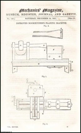 Item #508242 Improved Bookbinder's Planing Machine; Colonel Maceroni's Rifle Ball & Buck Shot...