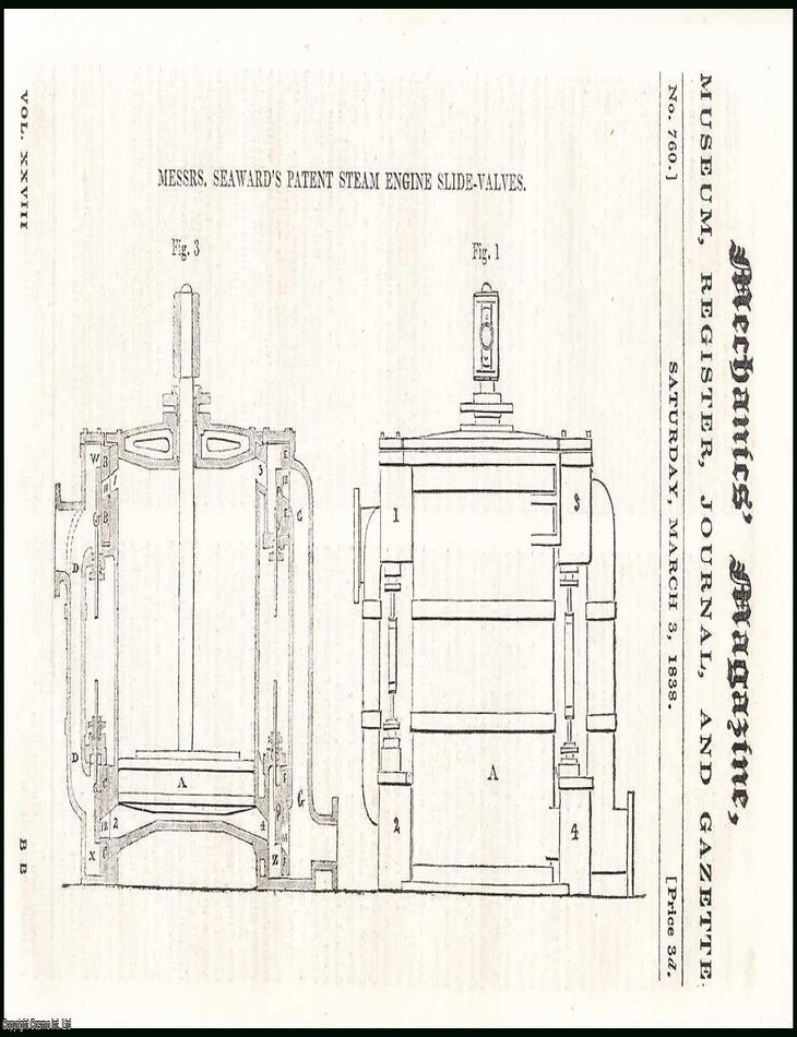 Messrs. Seaward's Patent Steam Engine Slide-Valves; Scale of Alphabets ...