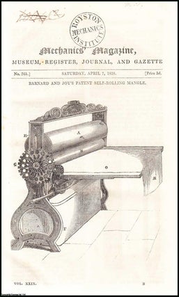 Item #508258 Barnard & Joy's Patent Self-Rolling Mangle; Fire on Board the Great Western...