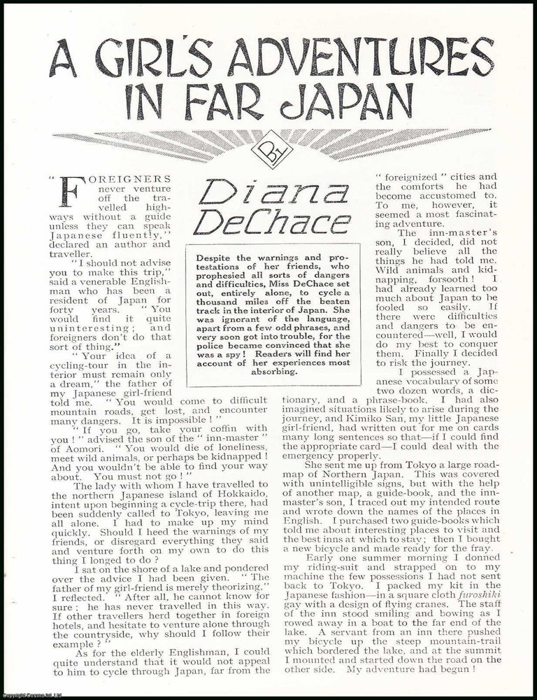 Item #508282 A Girl's Adventures in Far Japan : to cycle a thousand miles off the beaten...