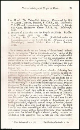 Item #508309 Natural History & Origin of Dogs. An uncommon original article from the North...