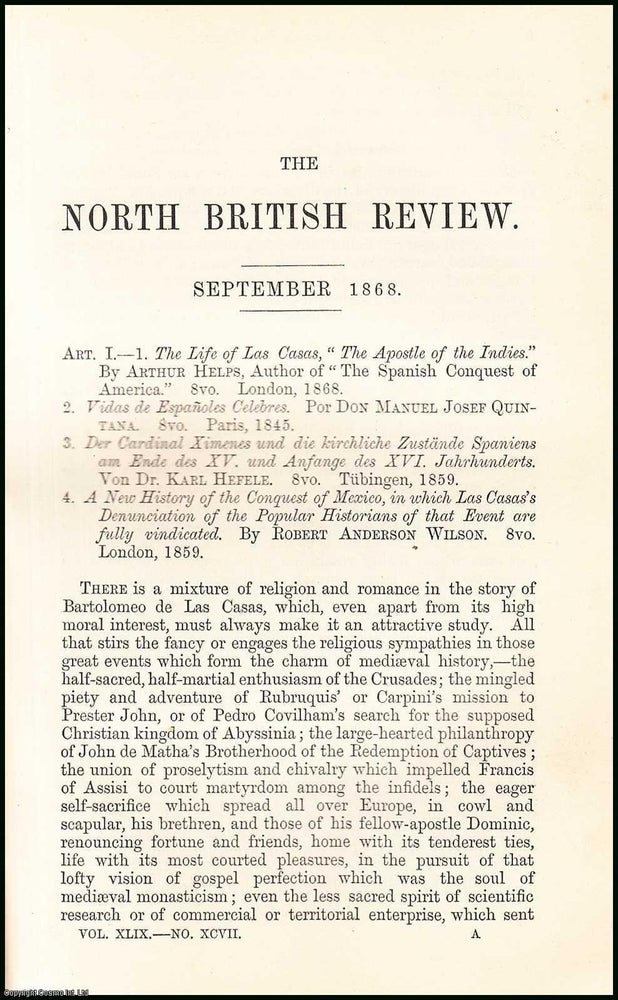 Item #508328 Bartolomeo de Las Casas. Spanish Apostle to the Indies. An uncommon original article...