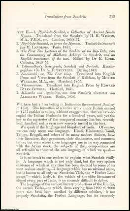 Item #508374 Translations from Sanskrit. An uncommon original article from the North British...