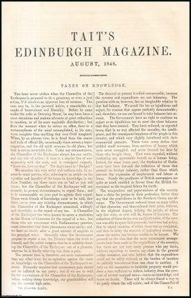 Item #508397 Taxes on Knowledge. An original article from Tait's Edinburgh Magazine, 1848. George...