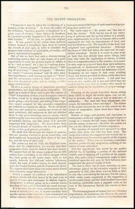 Item #508407 The Recent Emigration. An original article from Tait's Edinburgh Magazine, 1848....