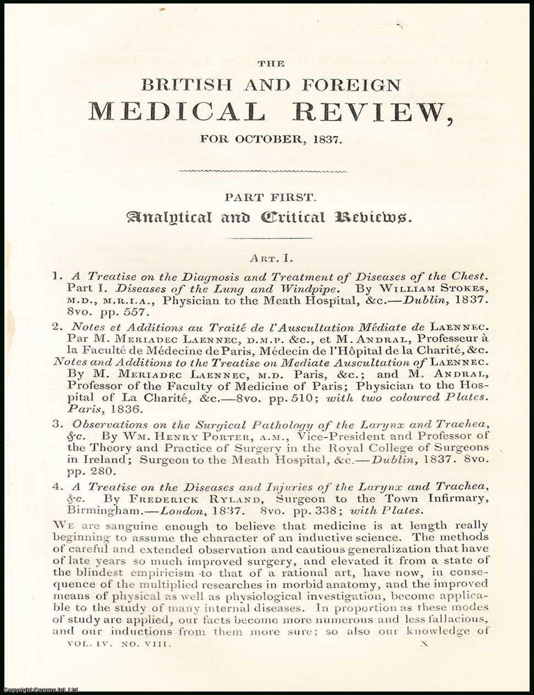 Item #508424 Diseases of the Chest. An original essay from the British & Foreign Medical...