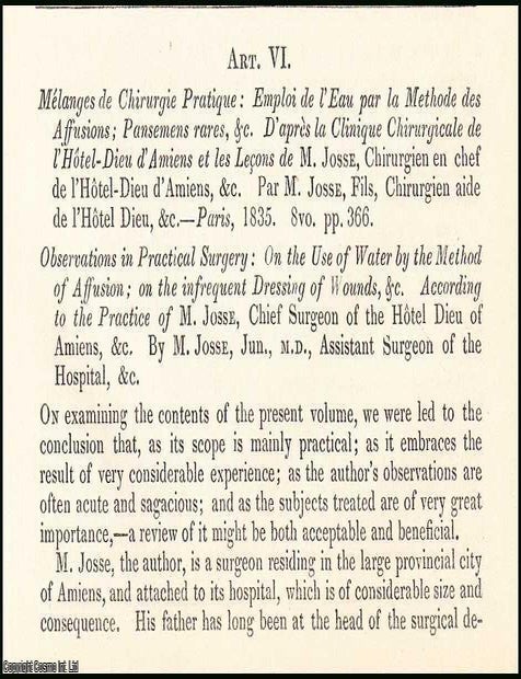 Item #508433 Observations in Practical Surgery : on the use of water by the method of Affusion ;...