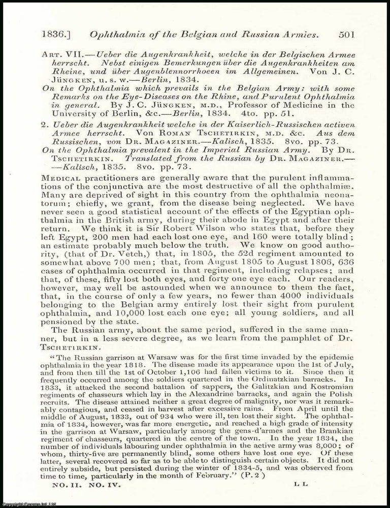 Item #508455 The Belgian & Russian Armies. An original essay from the British & Foreign...