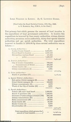 Item #508669 Local Taxation in London. An uncommon original article from the Journal of the Royal...