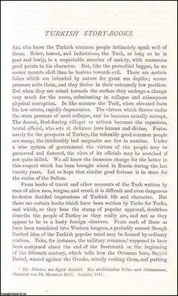 Item #508831 Turkish Story-Books. An original article from the Nineteenth Century Magazine, 1877....
