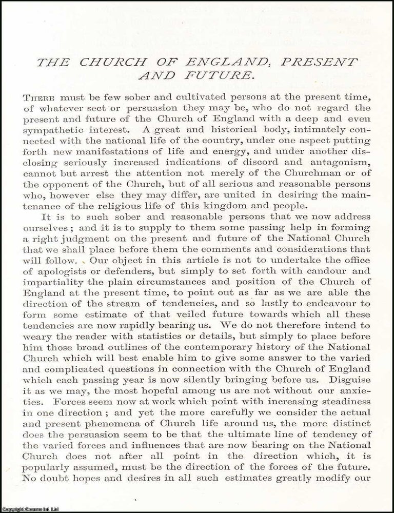 Item #508833 The Church of England, Present and Future. An original article from the Nineteenth...