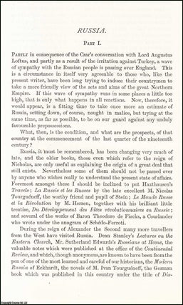 Item #508834 Russia (part 1). An original article from the Nineteenth Century Magazine, 1877. M...