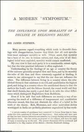 The Influence Upon Morality of a Decline in Religious Belief. Sir James Stephen, others.