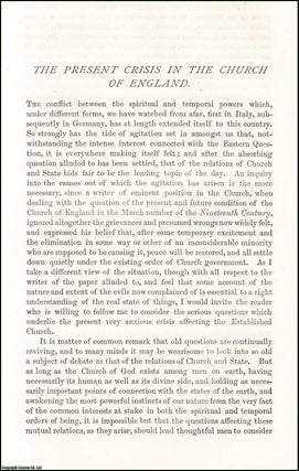 Item #508848 The Present Crisis in The Church of England, 1877. An original article from the...