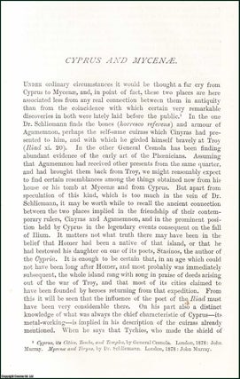 Item #508901 Cyprus and Mycaenae. An original article from the Nineteenth Century Magazine, 1879....