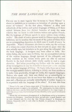 Item #508970 The Book Language of China. An original article from the Nineteenth Century...