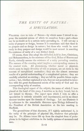 Item #508971 The Unity of Nature : a Speculation. An original article from the Nineteenth Century...
