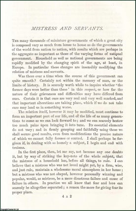 Item #508975 Mistress and Servants. An original article from the Nineteenth Century Magazine,...