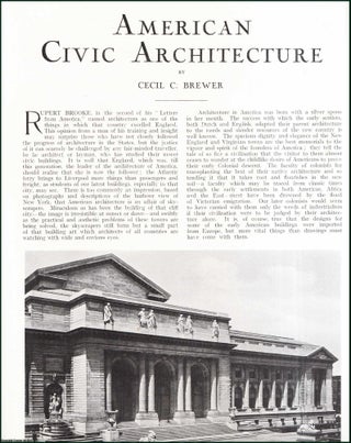 Item #509031 American Civic Architecture. Several pictures and accompanying text, removed from an...