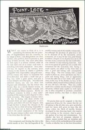 Item #509121 Point-Lace. An original article from the Lady's Realm 1896. Arrabel Leftwich