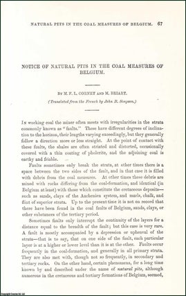 Item #509171 Notice of Natural Pits in the Coal Measures of Belgium. An original article from the...