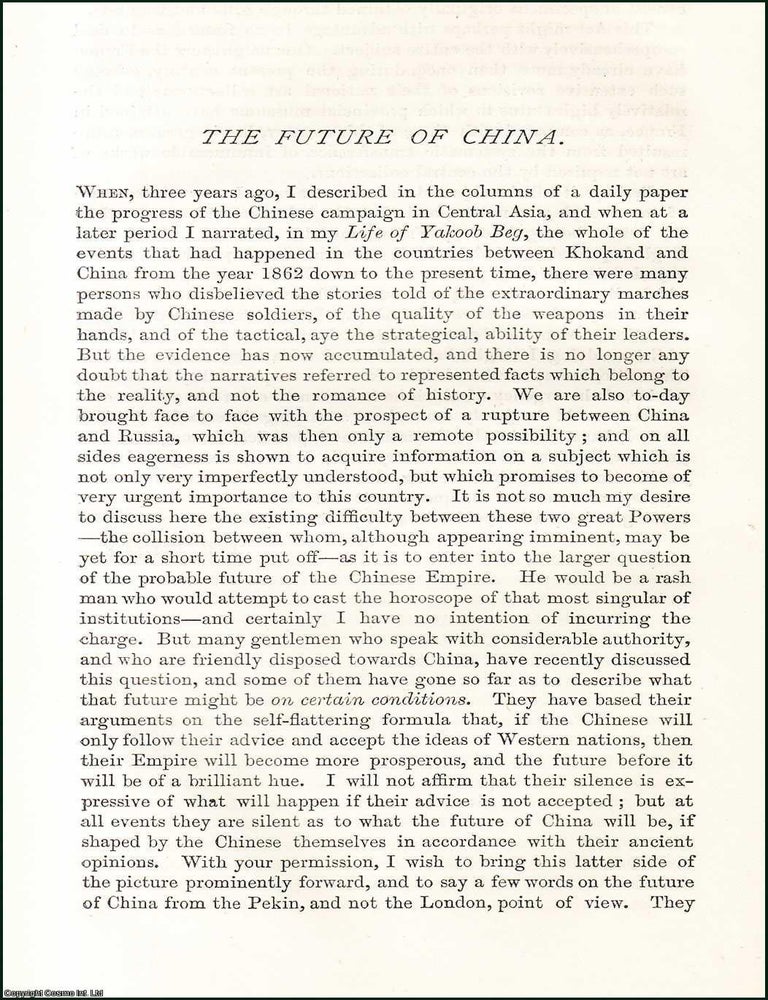 Item #509221 The Future of China : an account of its present way of life and what the future...