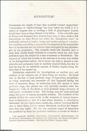 Item #509229 Hypnotism. An original article from the Nineteenth Century Magazine, 1880. G J. Romanes
