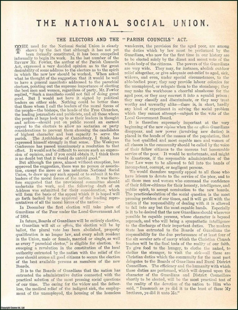 The Electors and the Parish Councils Act: The National Social Union and ...