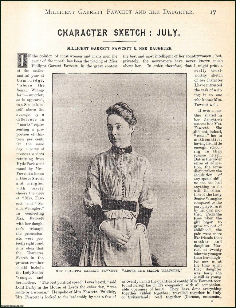 Item #509444 Millicent Garrett Fawcett, English politician, Writer and Feminist & her...