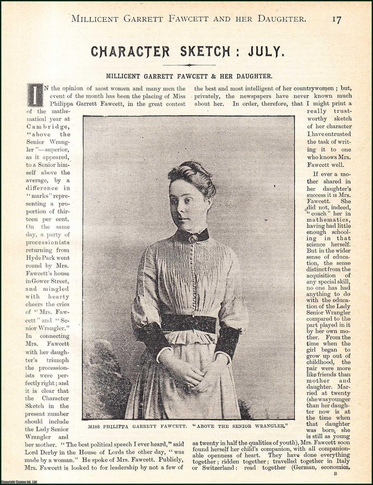 Item #509444 Millicent Garrett Fawcett, English politician, Writer and Feminist & her...