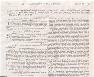 Item #509685 Proceedings before the House of Lords, (from January 7th, 1691 to the 17th of...