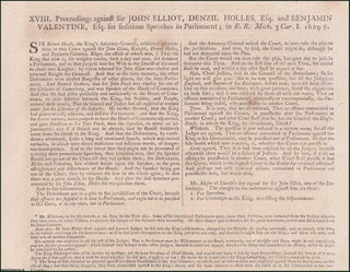 Item #509751 Proceedings against Sir John Elliot, Denzil Holles, Esq. and Benjamin Valentine,...