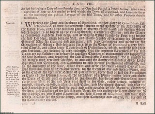 Item #509768 Bruntisland Beer Duties Act 1719 c. 8. An Act for laying a Duty of two Pennies...